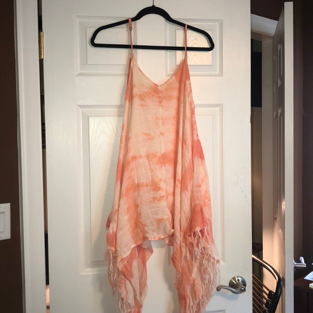 Billabong tie dye coral and white dress